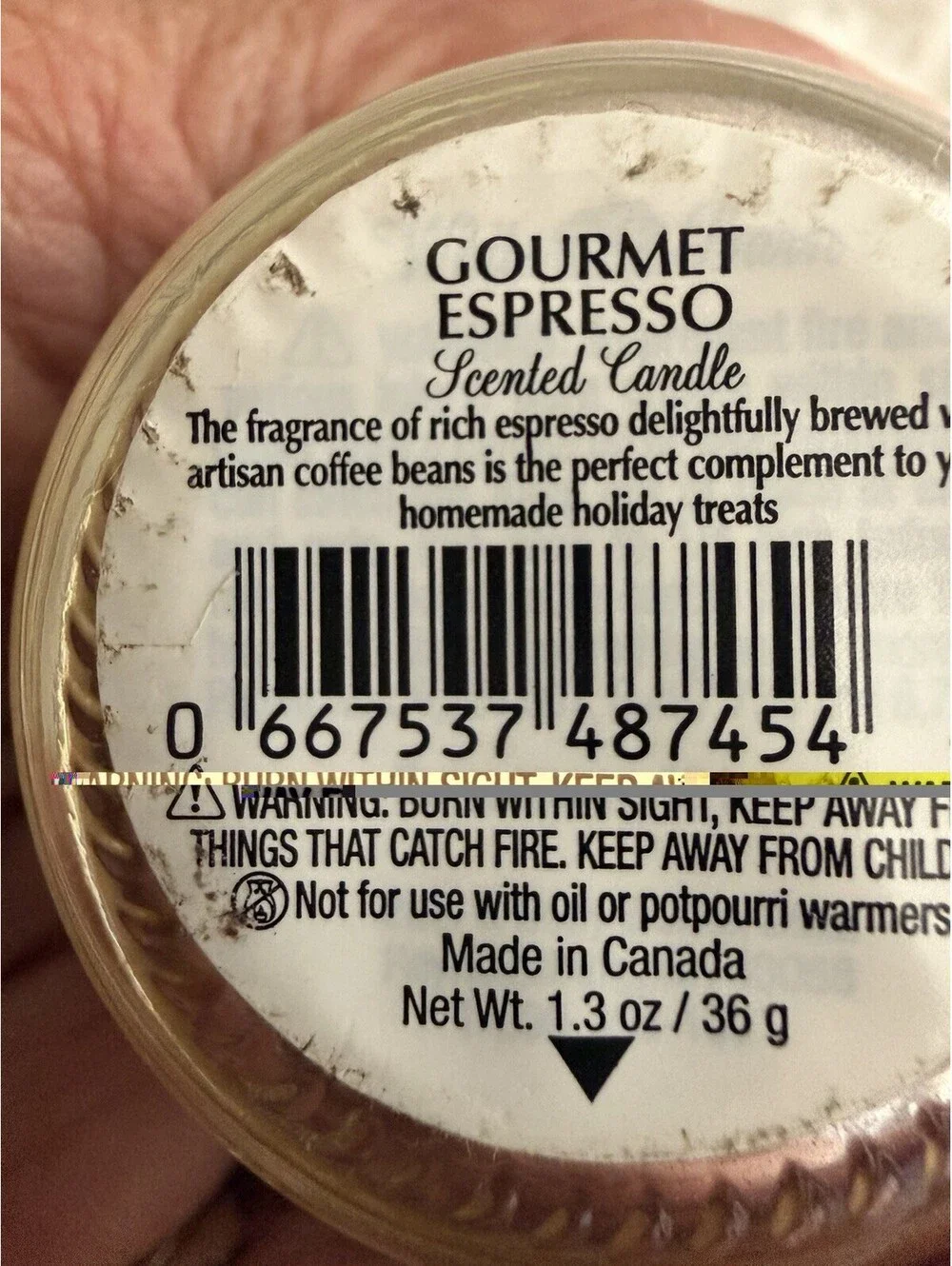 White Barn MINI Candle Gourmet Espresso 1.3 Oz